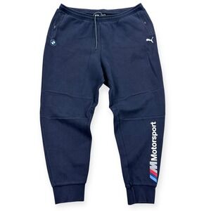 Puma Tech Motorsport Sweatpants Men's 2XL Navy Blue Joggers Fleece Drawstrings